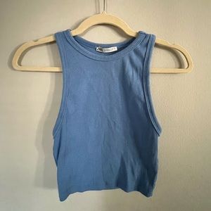 Zara High-Neck Cropped Tank